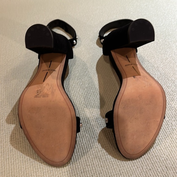 dolce vita black suede silver studded sandal heel - Picture 5 of 5